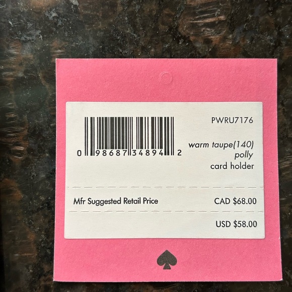 Kate Spade Gray Card Holder with Metallic Logo - Picture 4 of 4